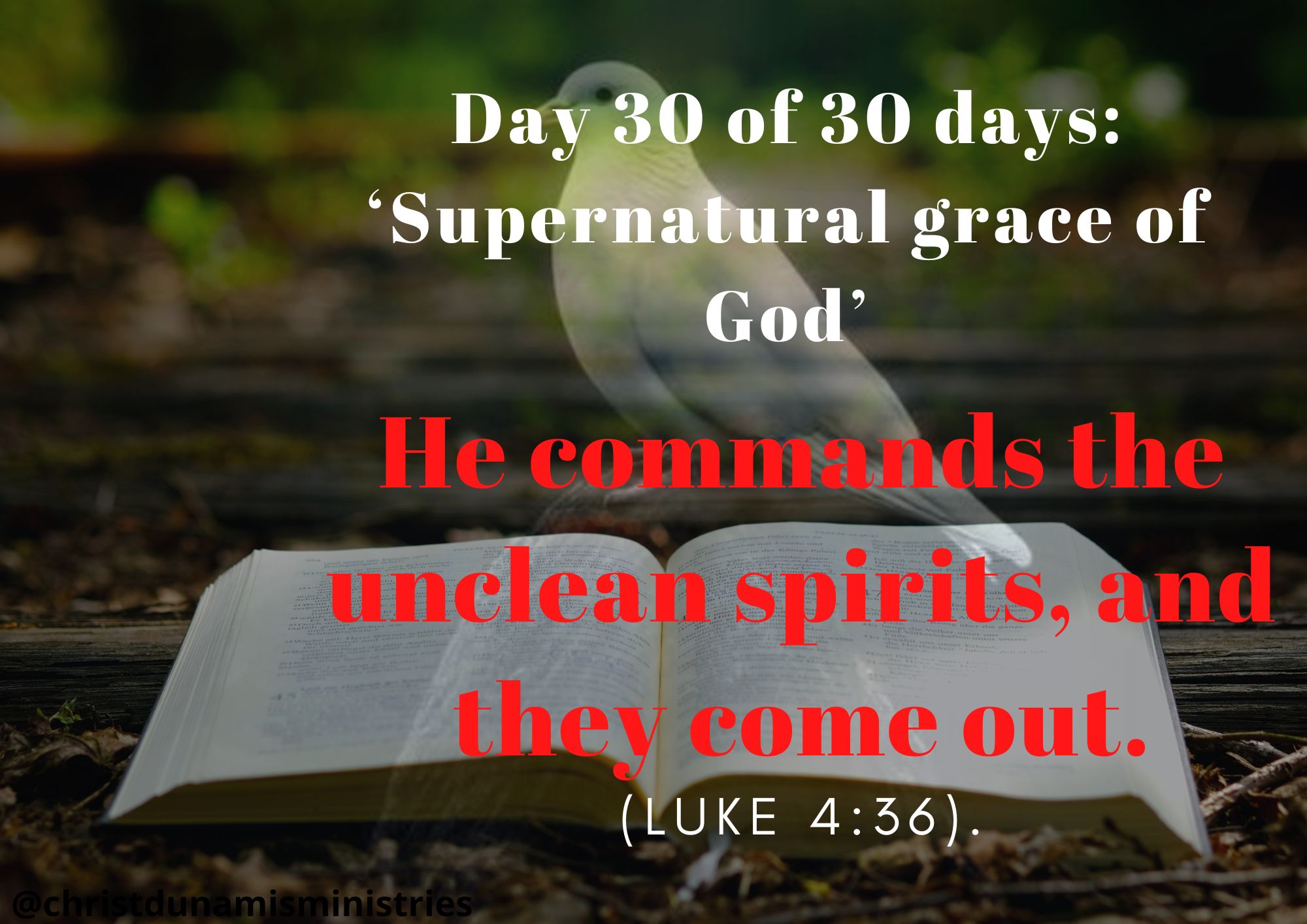 He commands the unclean spirits, and they come out.
