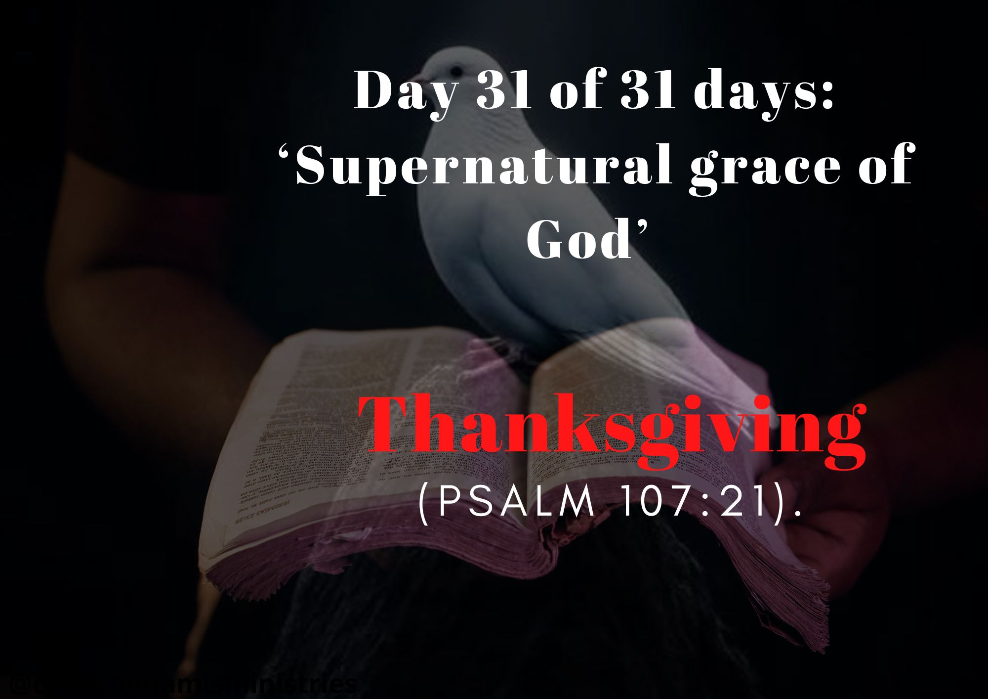 Day 31 of 31 days: ‘Supernatural grace of God’ – Thanksgiving