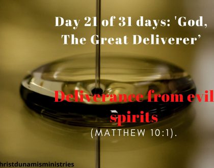 Deliverance from evil spirits