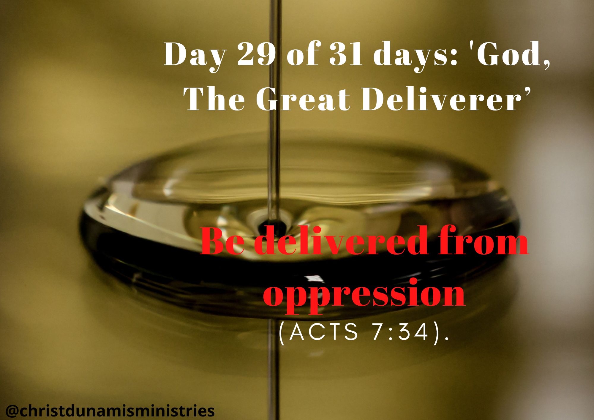 Be delivered from oppression