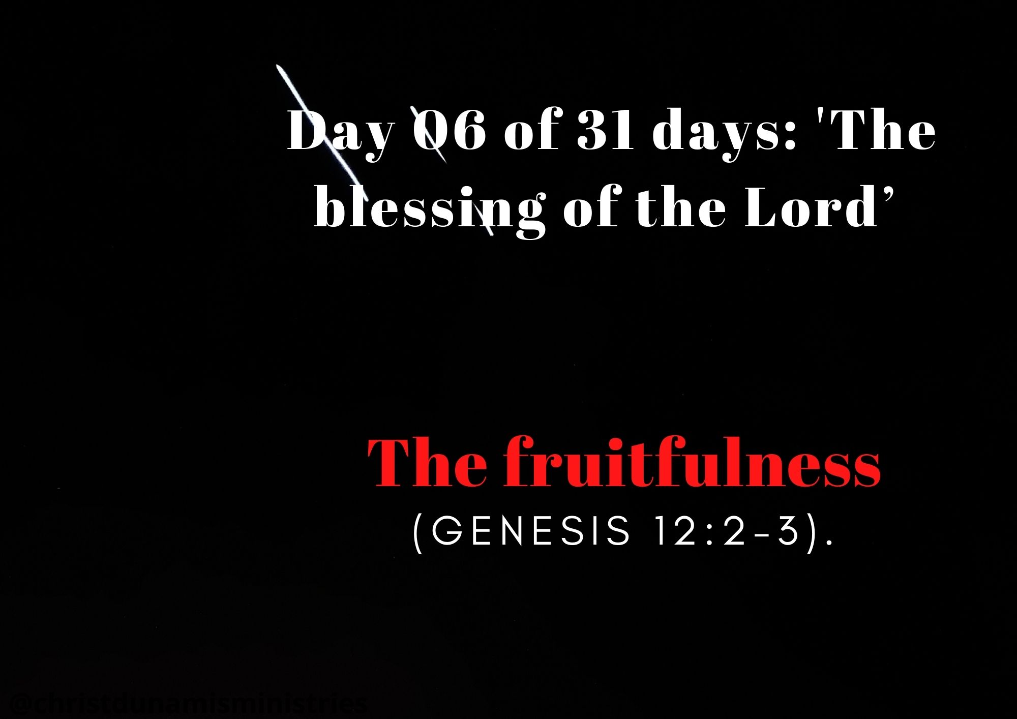 Day 06 of 31 days: 'The blessing of the Lord’ – The fruitfulness