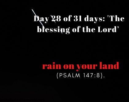 Day 28 of 31 days: 'The blessing of the Lord’ – The rain on your land