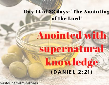Day 14 of 28 days: 'The Anointing of the Lord’– Anointed with supernatural knowledge