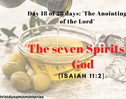 Day 18 of 28 days: 'The Anointing of the Lord’– The seven Spirits of God